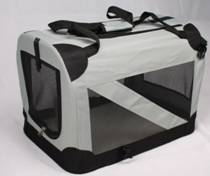 Dog Grey Collapsible Pet Carrier with Carry Bag (Large)