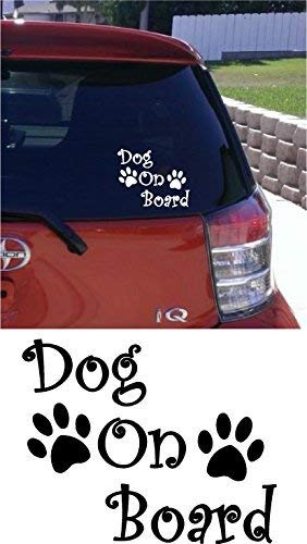 Online Design DOG ON BOARD Car Bumper Sticker Decal vinyl DOG PAW