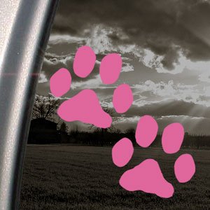 Dog Paw Prints Pink Decal Car Truck Bumper Window Pink Sticker