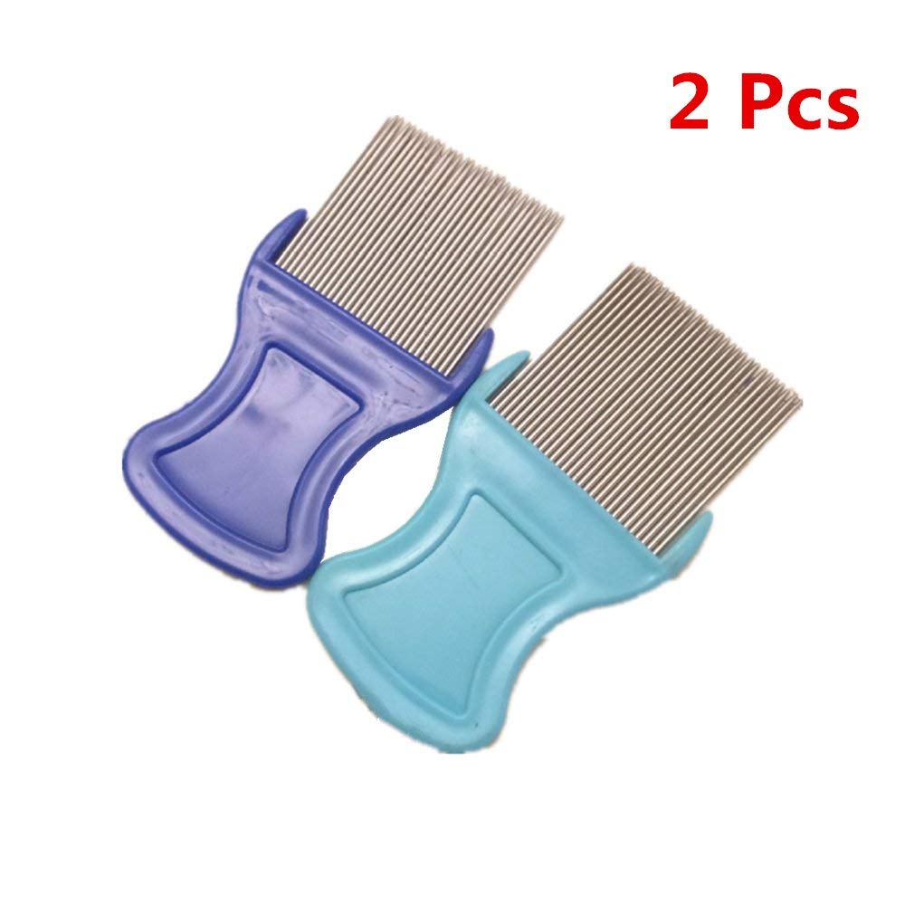 ECOSWAY 2 Pcs Plastic Handle Stainless Steel Teeth Clean Pet Hair Combs,Cat  Dog Remover Gently Tear Stain Brush,Single Row Teeth Massage Pet Comb,Animal  Hair Removal Beauty Products - So Pawtastic