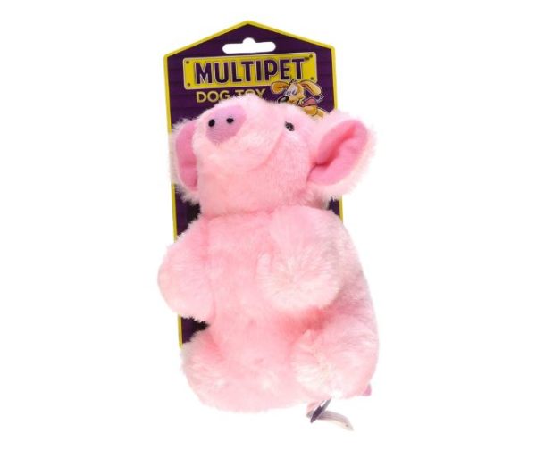 Pig Dog Toy - Multipet's Look Who's Talking Plush Filled Pig 6-In Dog Toy Stuffed Pet